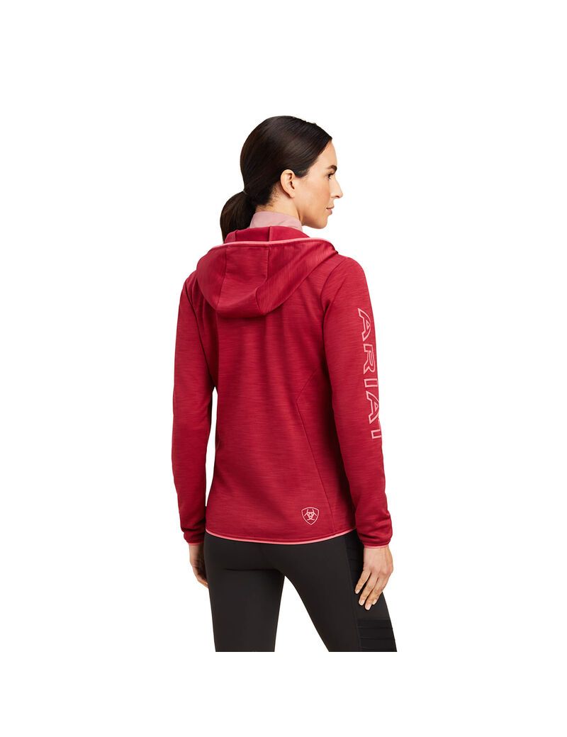 Sweat à Capuche Ariat Byron Full Zip Rouge | MQN-2890419