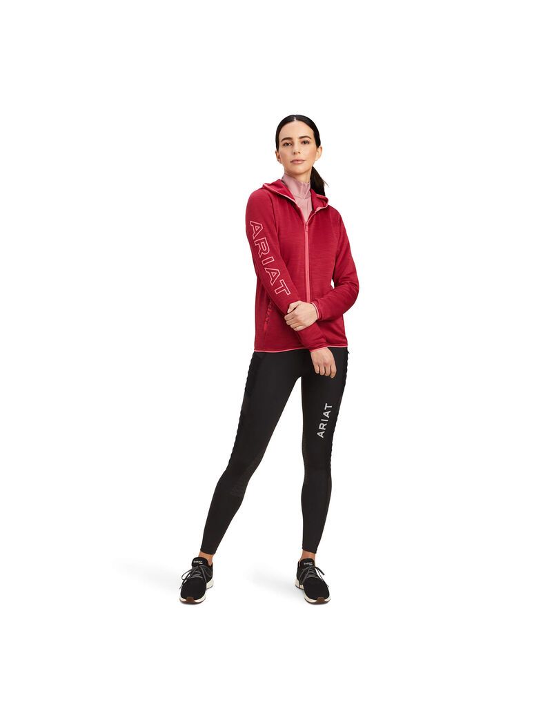 Sweat à Capuche Ariat Byron Full Zip Rouge | MQN-2890419