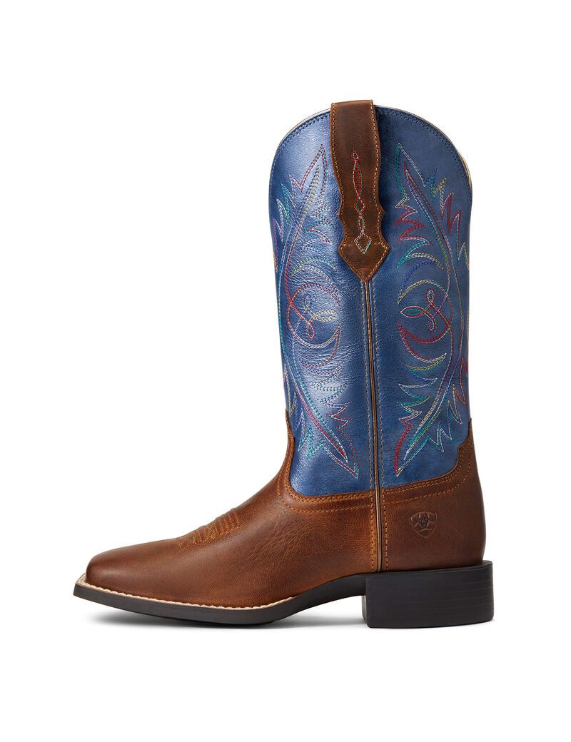 Bottes Western Ariat Round Up Larges Square Embout Stretchfit Marron | RVA-1424401