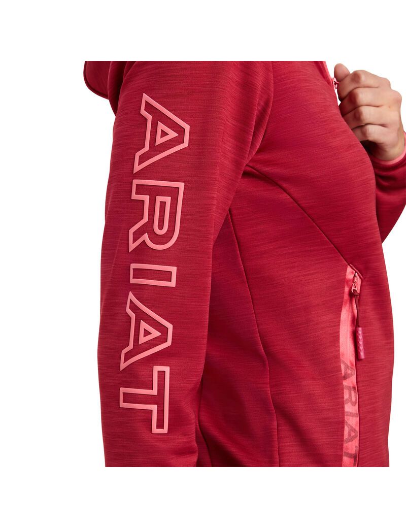 Sweat à Capuche Ariat Byron Full Zip Rouge | MQN-2890419