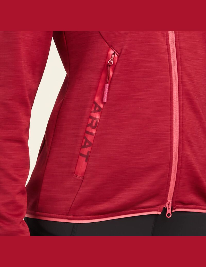 Sweat à Capuche Ariat Byron Full Zip Rouge | MQN-2890419