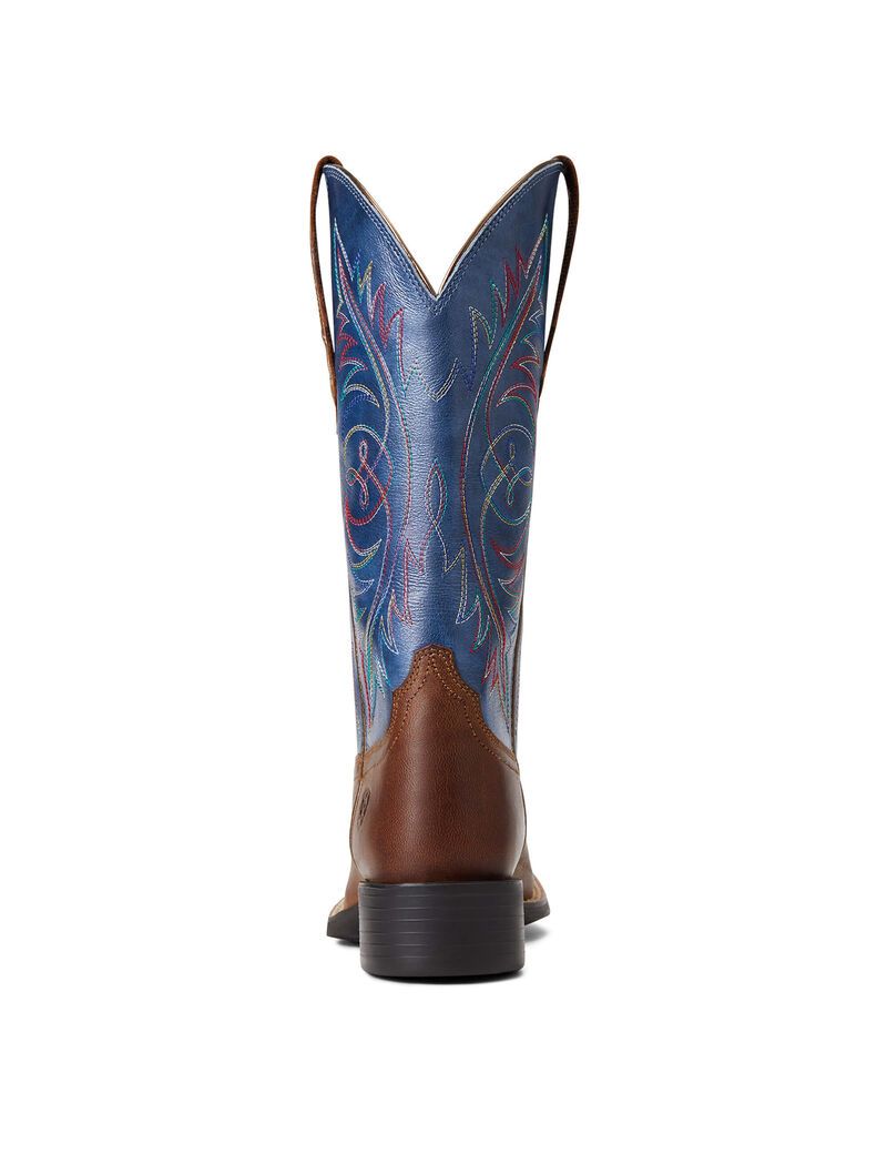 Bottes Western Ariat Round Up Larges Square Embout Stretchfit Marron | RVA-1424401