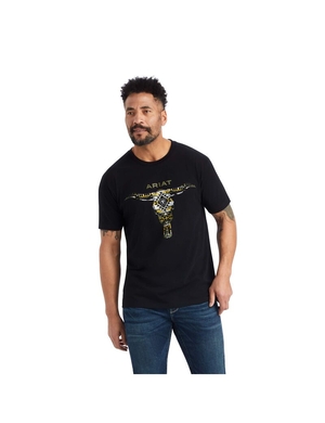 T Shirts Ariat Blanket Skull Noir | NAG-0232569