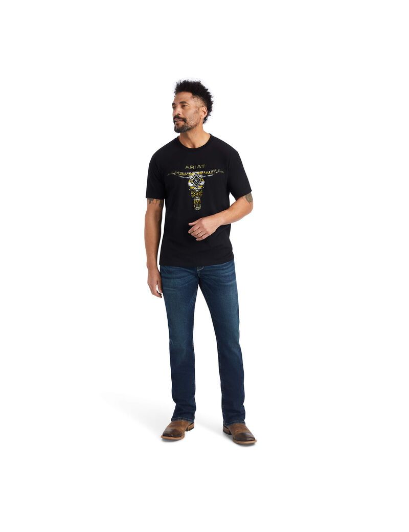 T Shirts Ariat Blanket Skull Noir | NAG-0232569