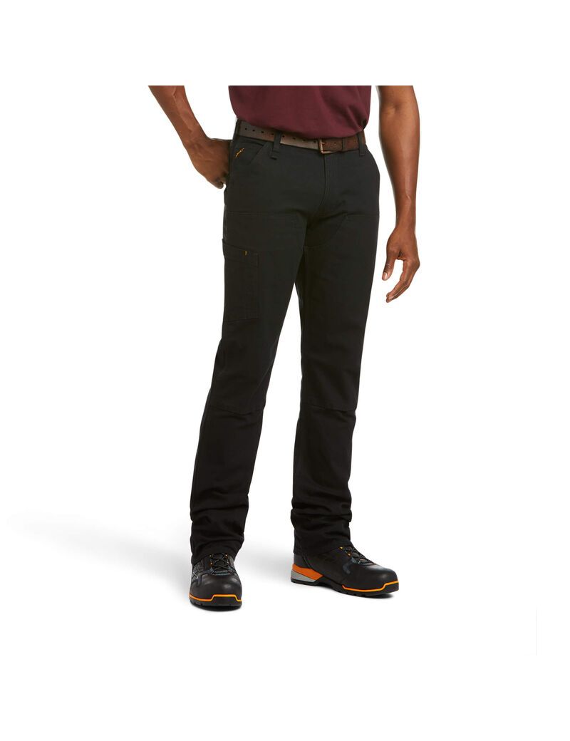 Pantalon Ariat Rebar M4 Low Rise DuraStretch Made Tough Double Front Stackable Droit Leg Noir | LNC-8897594