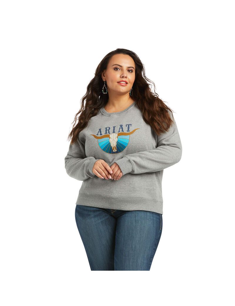 Sweats Ariat REAL Pacific Steerhead Grise | WKH-2617196