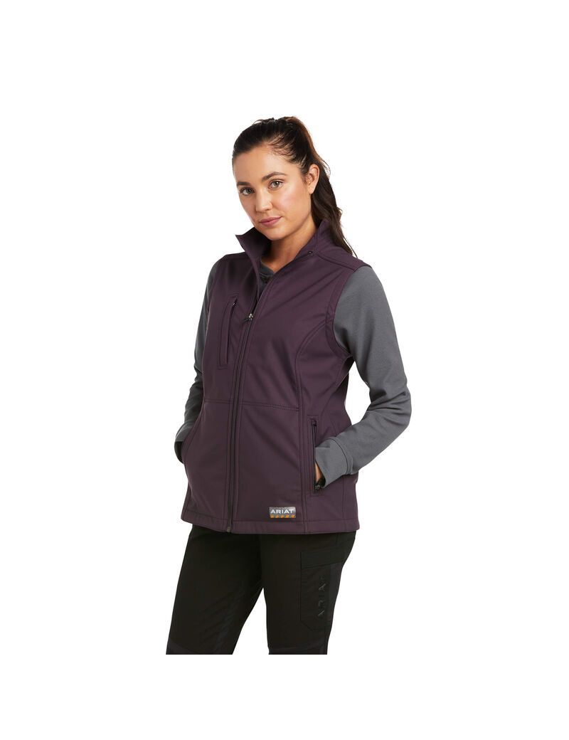 Vêtements De Travail Ariat Rebar Stretch Tela Softshell Vest Violette | MDB-1516543