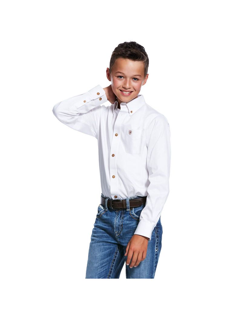 Chemises De Costume Ariat Solid Twill Classiche Fit Blanche | WRE-8163167