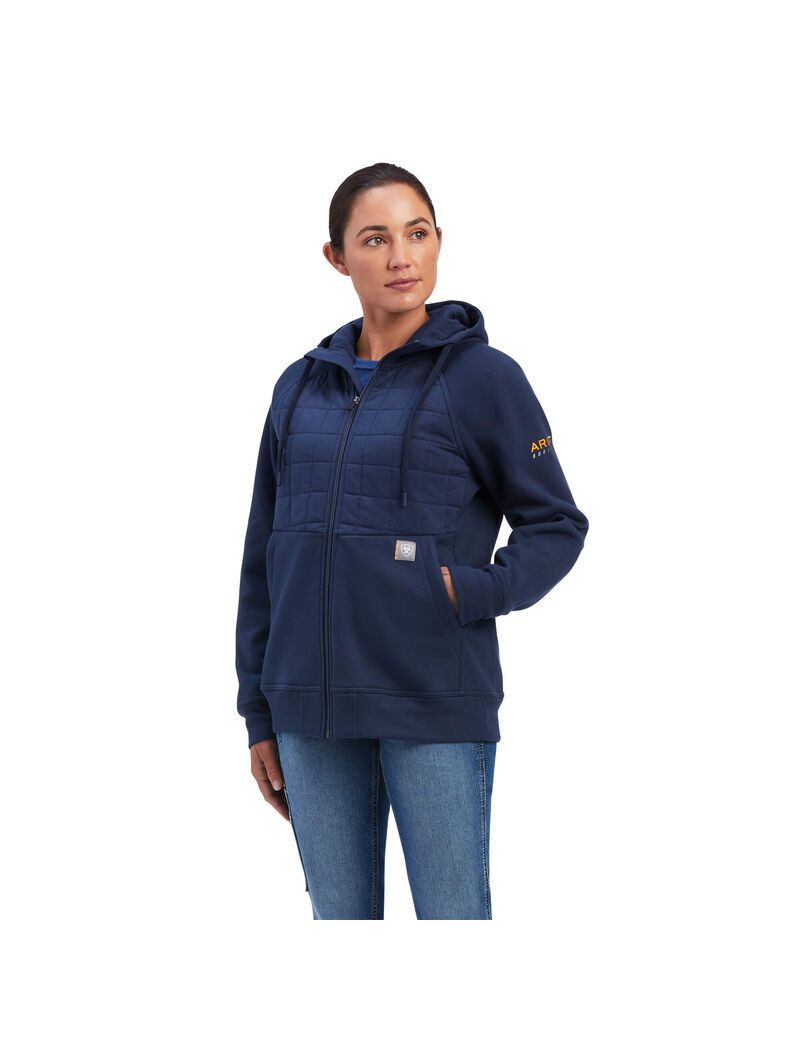 Vêtements De Travail Ariat Rebar Regulator Full Zip Hoodie Indigo | JWN-5417738