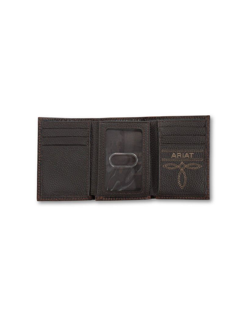 Portefeuilles Ariat Mexico shield trifold Marron | HFP-4875945