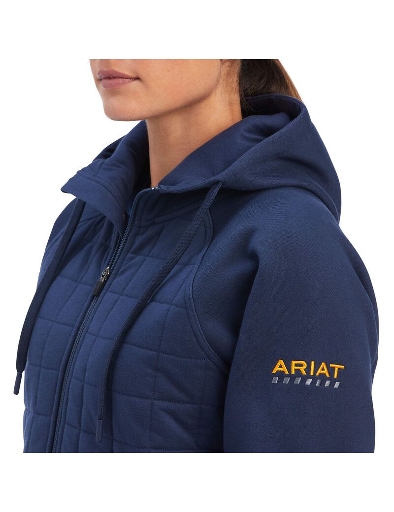 Vêtements De Travail Ariat Rebar Regulator Full Zip Hoodie Indigo | JWN-5417738