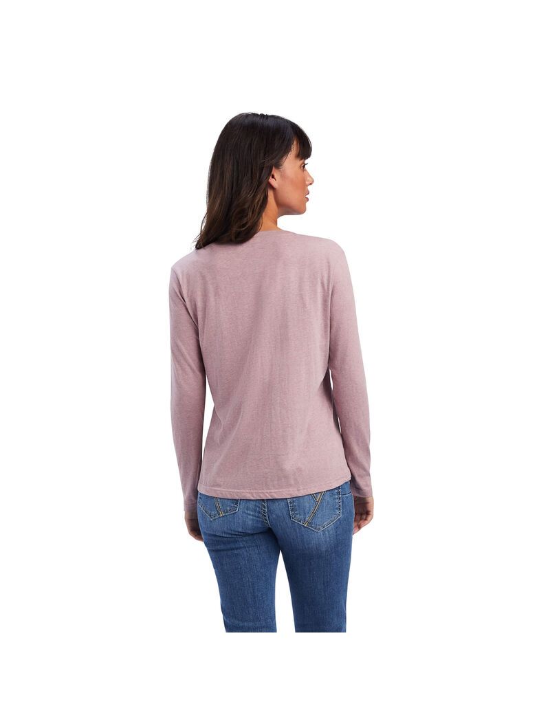 Hauts Ariat REAL Chest Logo Relaxed Tee Rose | PNA-8487777