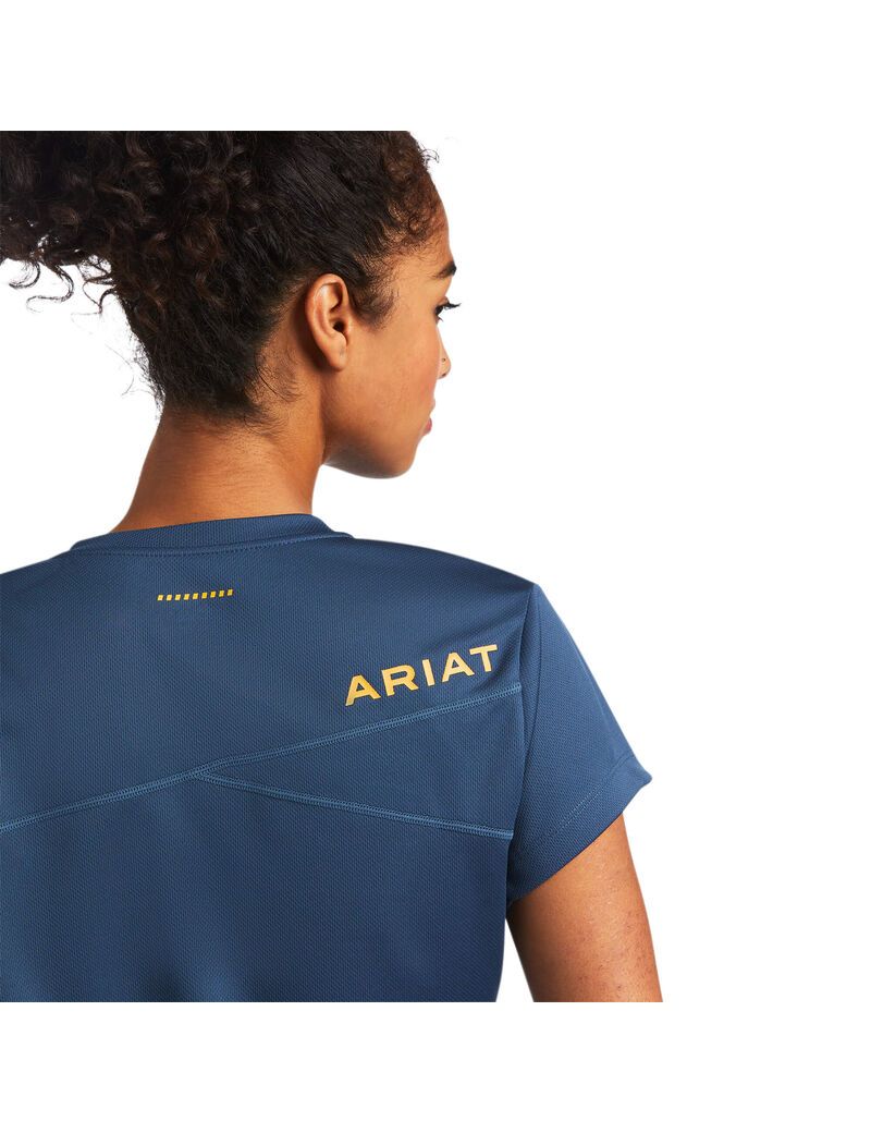 Vêtements De Travail Ariat Rebar Polartec Elite All Season T Shirts Bleu Vert Foncé | XVC-2099807