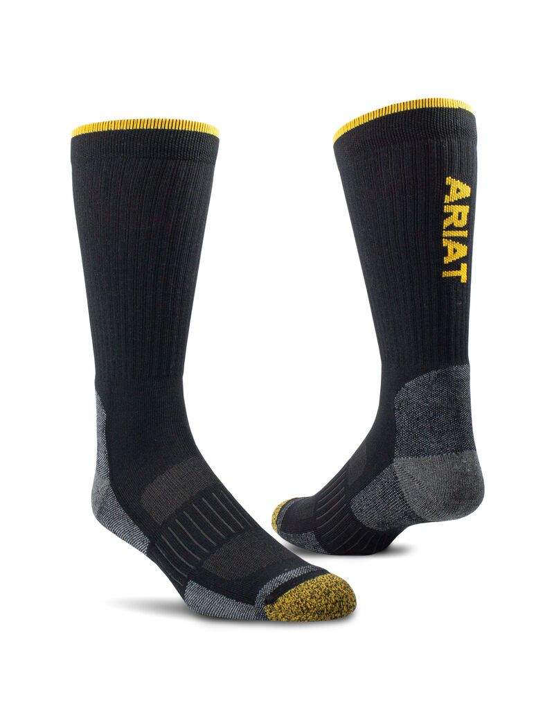 Chaussettes Ariat High Performance Tek Travail 2PCS Noir | AXB-4231006