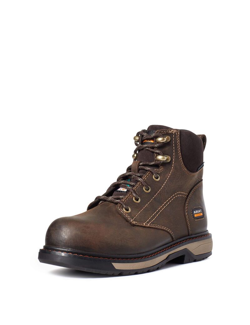 Bottes de Travail Ariat Riveter 6' CSA Imperméables Composite Embout Marron Foncé | VLX-4430860