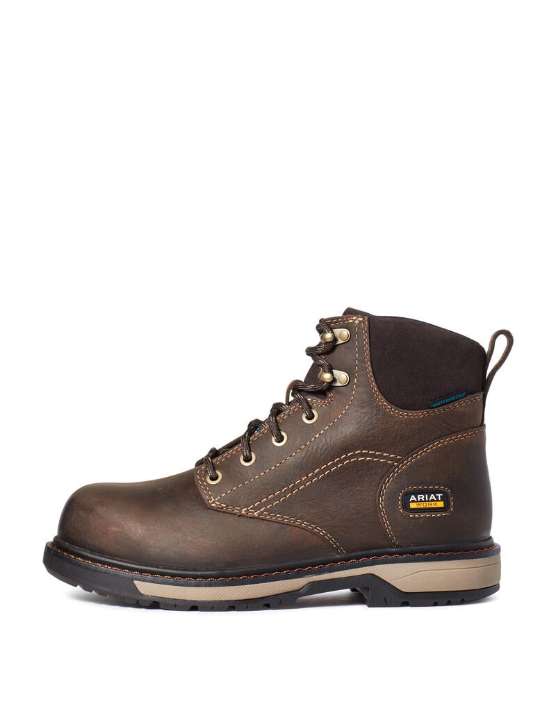 Bottes de Travail Ariat Riveter 6' CSA Imperméables Composite Embout Marron Foncé | VLX-4430860