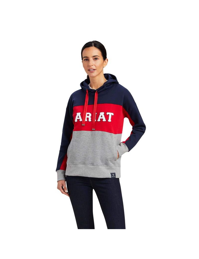 Sweat à Capuche Ariat Rabere Team Bleu Marine | QDN-5968639