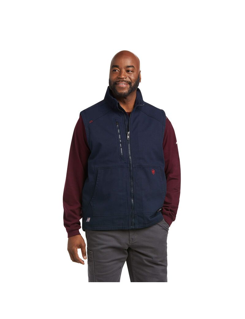 Gilet Ariat FR DuraLight Stretch Tela Bleu Marine | UXH-2153043