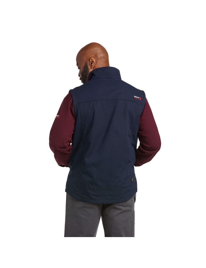 Gilet Ariat FR DuraLight Stretch Tela Bleu Marine | UXH-2153043