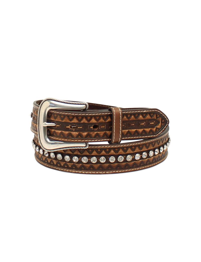 Ceintures Ariat Crystal Stud Marron | WTH-7476703