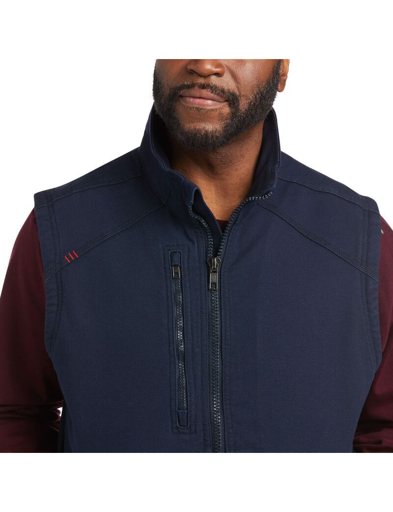 Gilet Ariat FR DuraLight Stretch Tela Bleu Marine | UXH-2153043