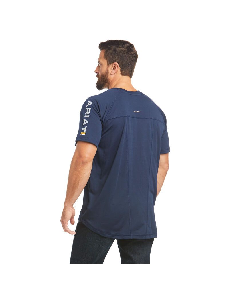 Vêtements De Travail Ariat Rebar Heat Fighter T Shirts Bleu Marine | NPB-5586873