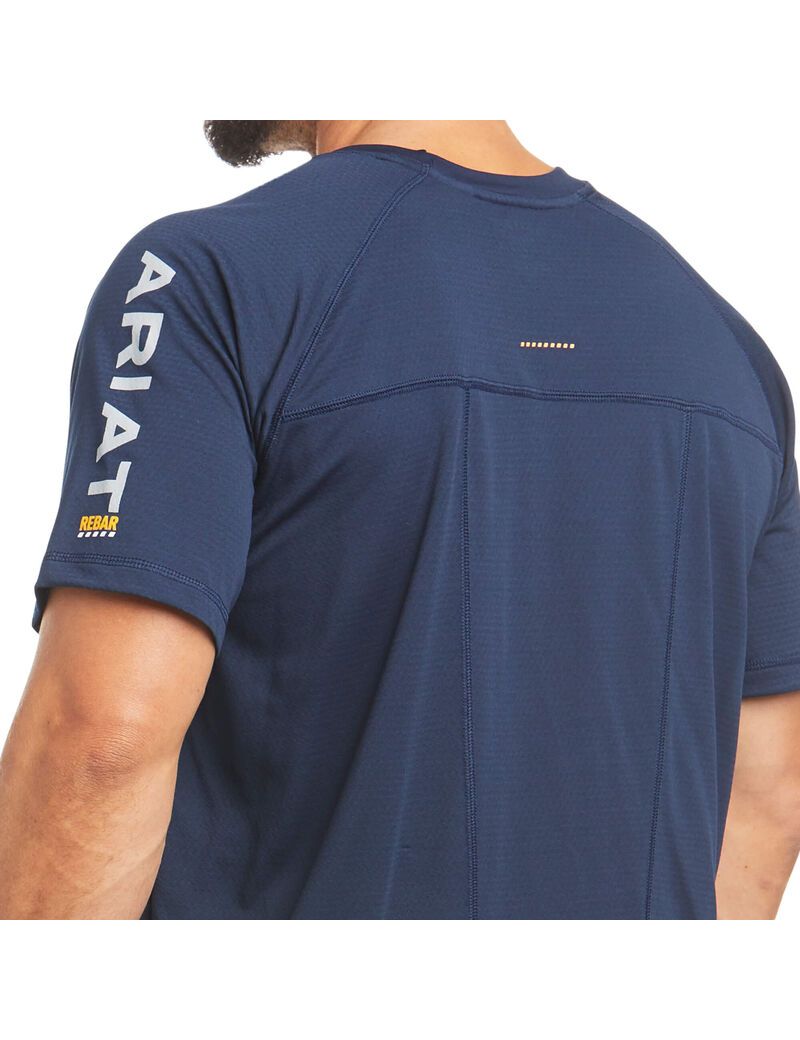 Vêtements De Travail Ariat Rebar Heat Fighter T Shirts Bleu Marine | NPB-5586873