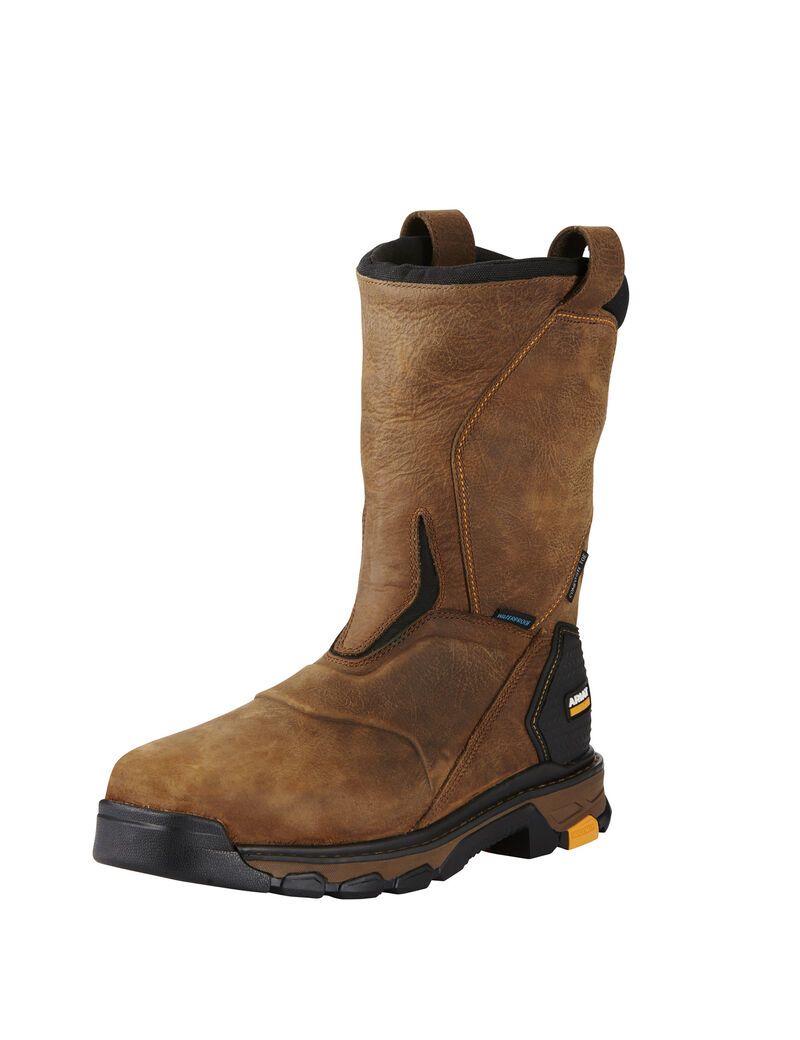 Bottes Imperméables Ariat Intrepid Pull-On Composite Embout Travail Marron | SAO-8175311