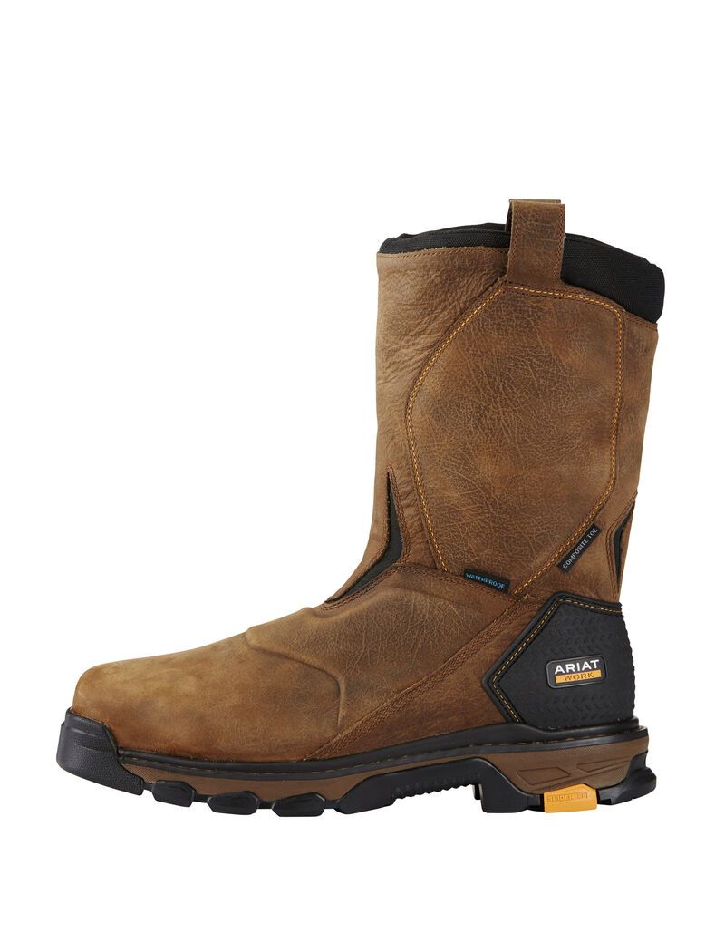 Bottes Imperméables Ariat Intrepid Pull-On Composite Embout Travail Marron | SAO-8175311