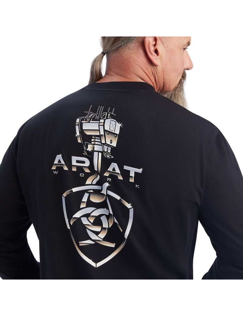 Vêtements De Travail Ariat Rebar Heavy Lifting T Shirts Noir | NKQ-1270924