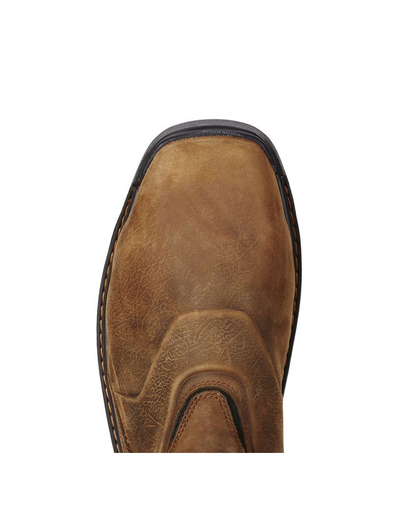 Bottes Imperméables Ariat Intrepid Pull-On Composite Embout Travail Marron | SAO-8175311