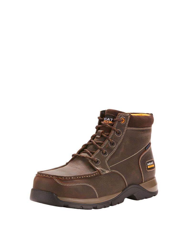 Bottes Imperméables Ariat Edge LTE Chukka Composite Embout Travail Marron Foncé | IDK-7809671