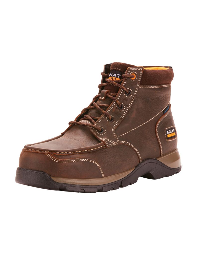 Bottes Imperméables Ariat Edge LTE Chukka Composite Embout Travail Marron Foncé | IDK-7809671