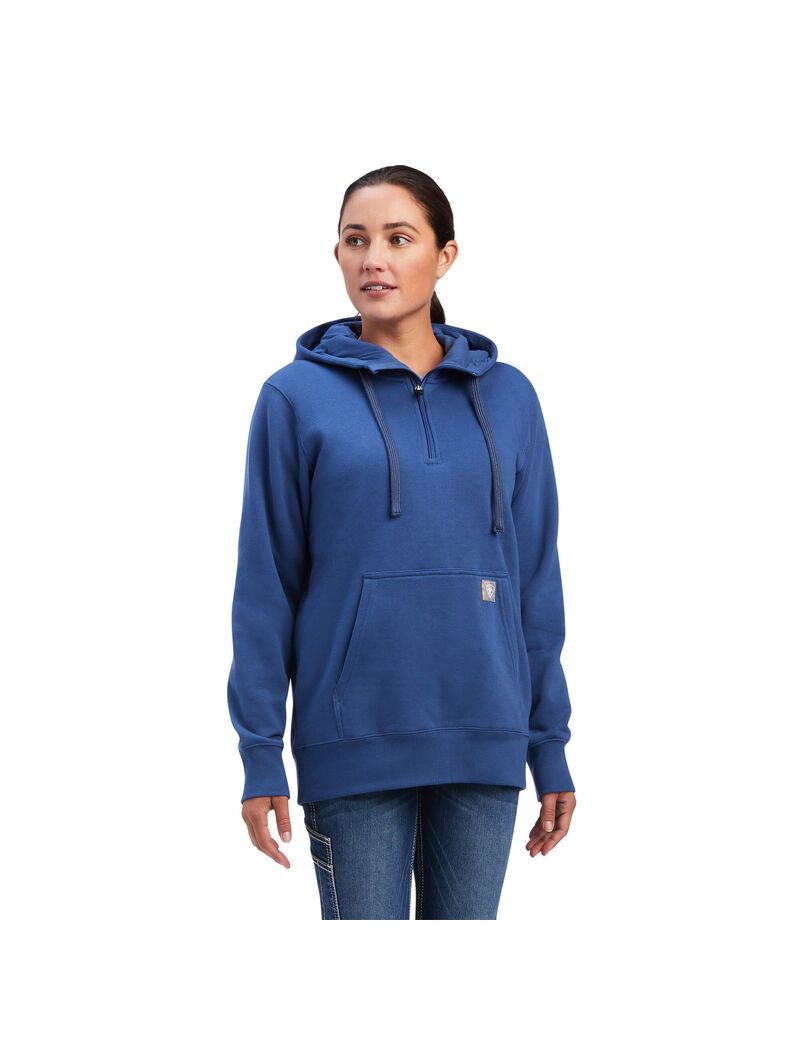 Vêtements De Travail Ariat Rebar Skill Set 1/2 Zip Hoodie Bleu Marine | HPV-4644894