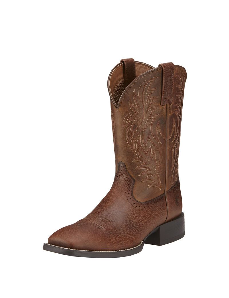 Bottes Western Ariat Sport Larges Square Embout Marron | JBT-4425210