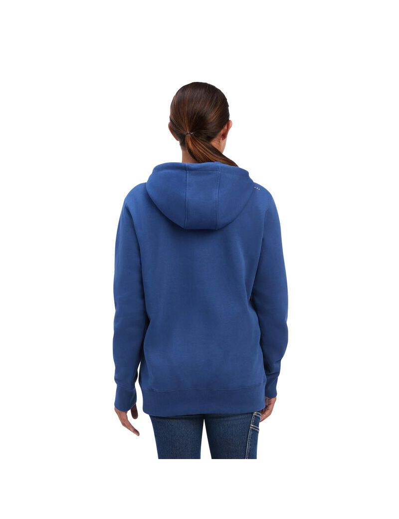 Vêtements De Travail Ariat Rebar Skill Set 1/2 Zip Hoodie Bleu Marine | HPV-4644894