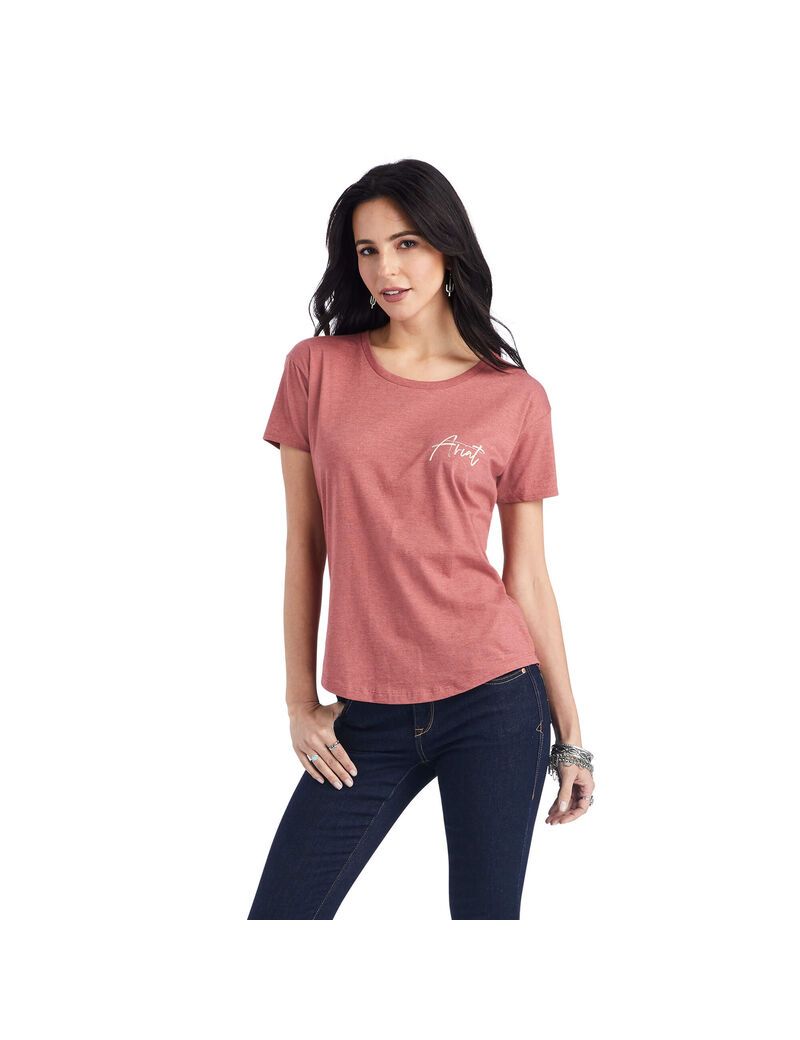 Hauts Ariat Sunset Lockup Tee Rouge | FPI-7607468