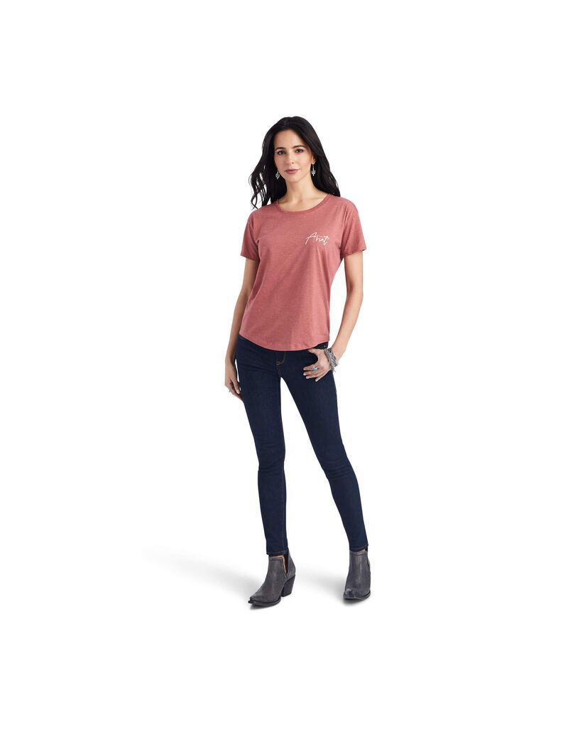 Hauts Ariat Sunset Lockup Tee Rouge | FPI-7607468