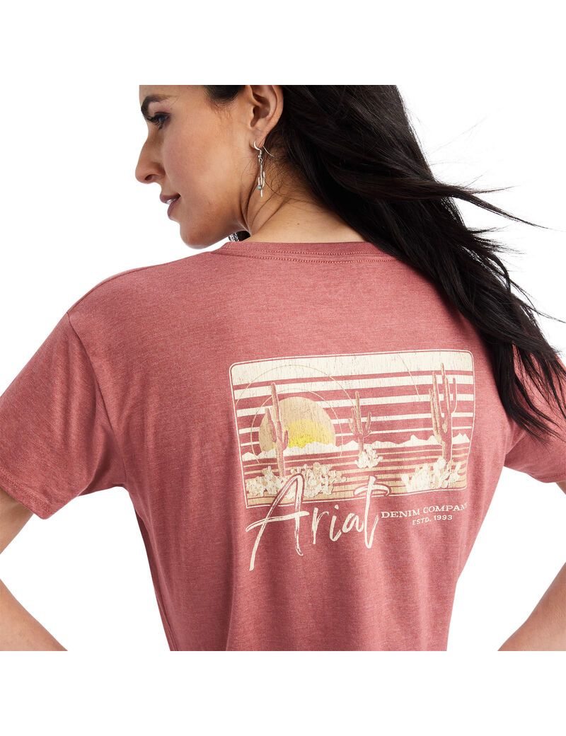 Hauts Ariat Sunset Lockup Tee Rouge | FPI-7607468