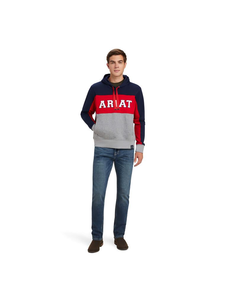 Sweat à Capuche Ariat Rabere Team Bleu Marine | RUO-8492514