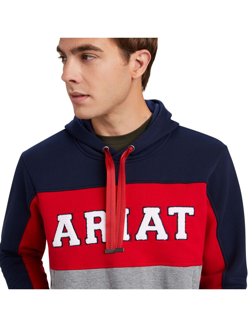 Sweat à Capuche Ariat Rabere Team Bleu Marine | RUO-8492514