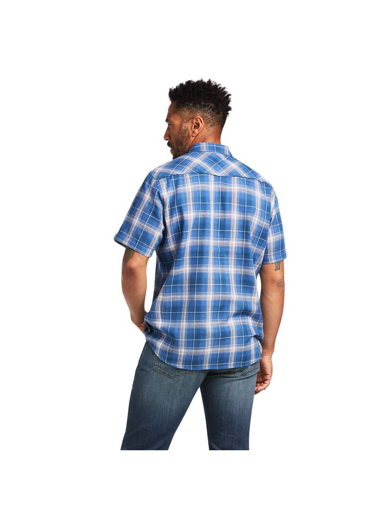 Chemises De Costume Ariat Huck Retro Fit Bleu | XMV-6593230