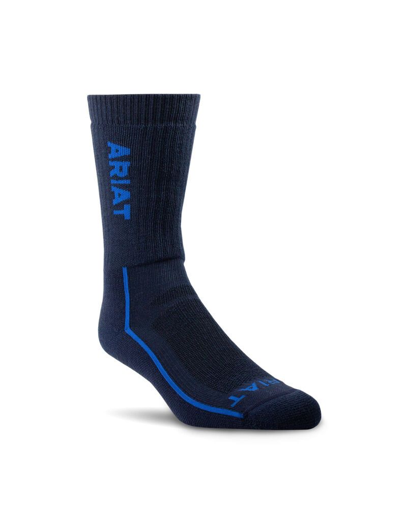 Vêtements De Travail Ariat Heavyweight Merino Laine Steel Embout Performance Travail Socks Bleu Marine | PIO-4265198