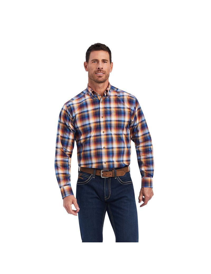 Chemises De Costume Ariat Pro Series Nigel Stretch Classiche Fit Bleu | WVL-3838118