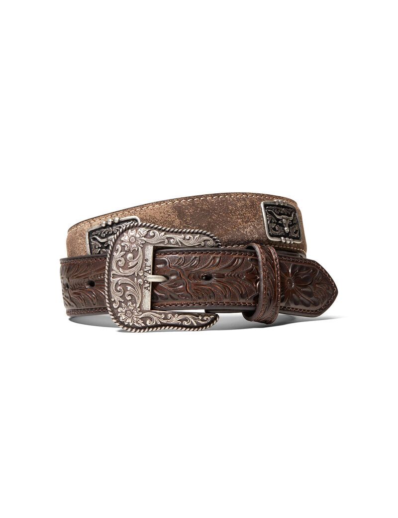 Ceintures Ariat Steer Head Concho Marron | HXT-8989224