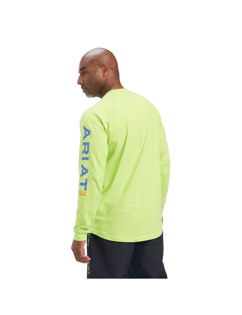 Vêtements De Travail Ariat Rebar Coton Strong Graphique T Shirts Vert Clair Bleu | RXW-8825899