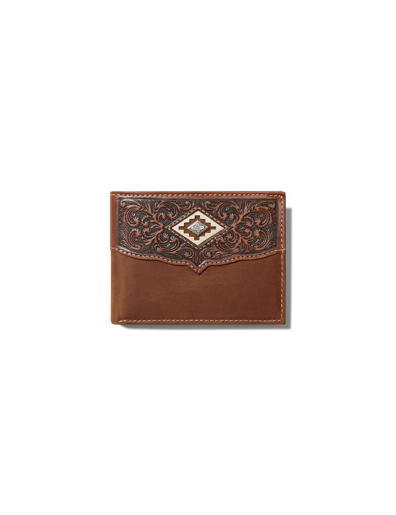 Portefeuilles Ariat Diamond Emboss Brown Bifold Marron | DCI-8513408