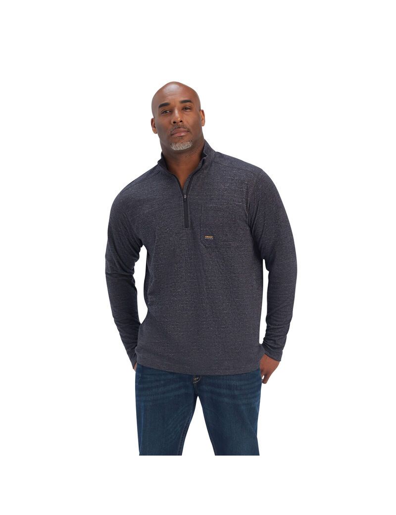 Vêtements De Travail Ariat Rebar Foundation 1/4 Zip Shirts Grise | LLW-9049478