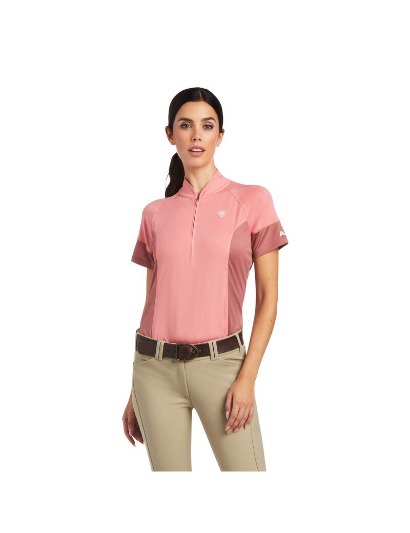 Hauts Ariat Cambria Jersey 1/4 Zip Corail | ANQ-7004567