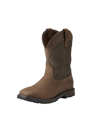 Bottes Imperméables Ariat Groundbreaker Larges Square Embout Travail Marron | OAQ-3006829